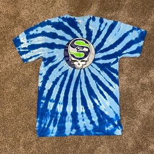 Seattle Seahawks/ Grateful Dead, tie-dye T-shirt. Adult medium